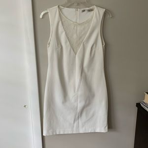 Zara Bodycon Shift Dress With Lace Detailing Ivory